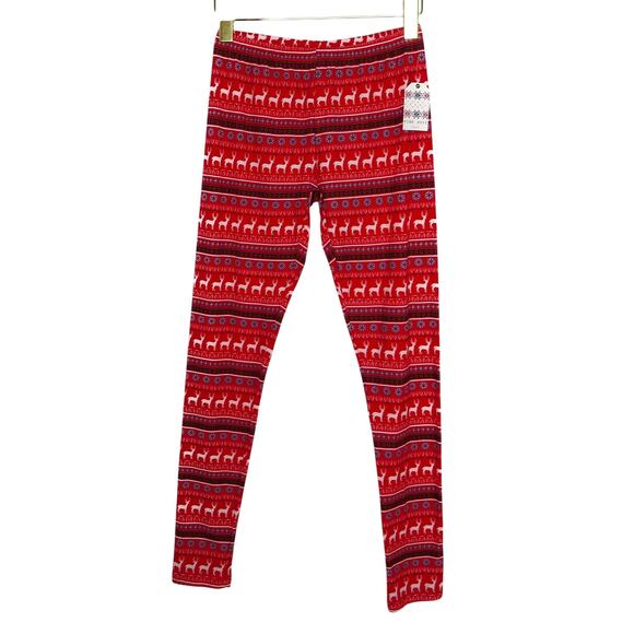 Pink Rose Pants - Pink Rose Christmas Leggings Red Argyle Ugly Christmas Leggings Reindeer